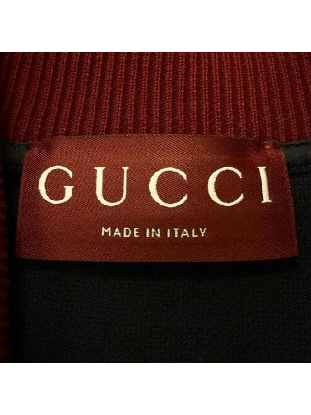 Gucci Logo Embro Cotton Pike Short Sleeve Polo Shirt Top Navy Bordeaux XS